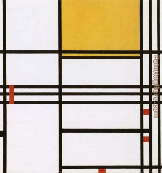 Piet Mondrian omposition with Black White Yellow and Red